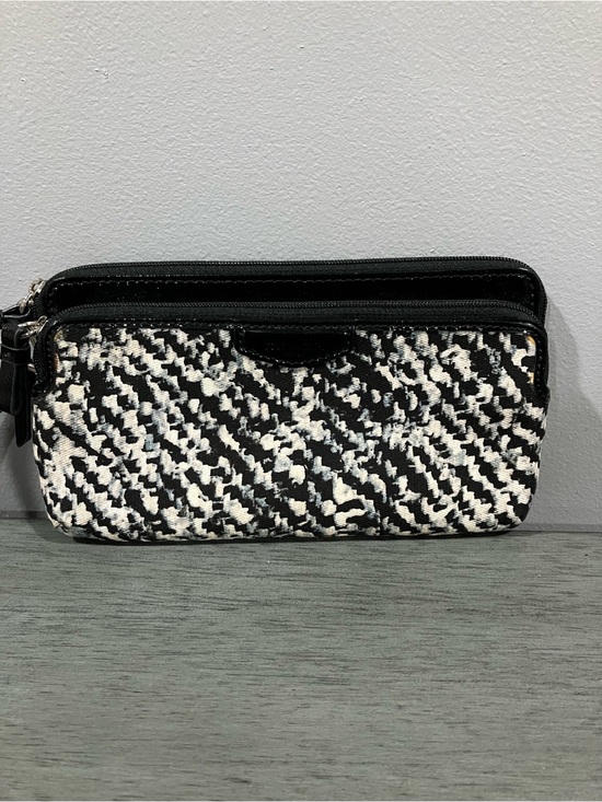 Coach Handbags - Coach Black & White Woven Design Wristlet Wallet - double zip!